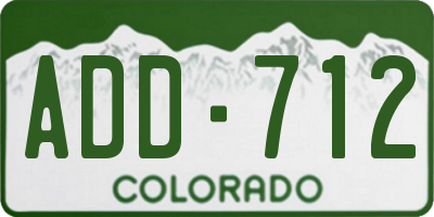 CO license plate ADD712