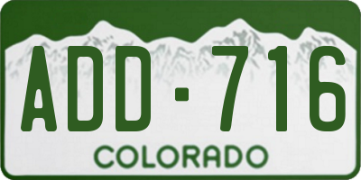 CO license plate ADD716