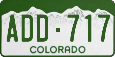 CO license plate ADD717