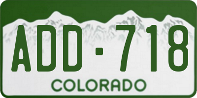 CO license plate ADD718