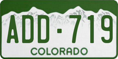 CO license plate ADD719