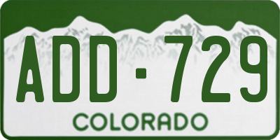 CO license plate ADD729