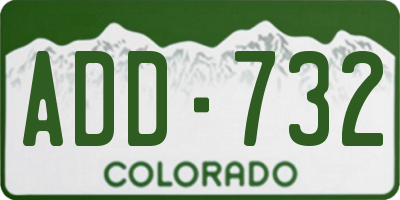 CO license plate ADD732