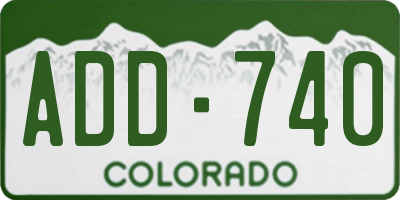 CO license plate ADD740