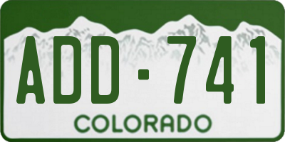 CO license plate ADD741