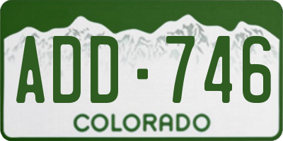 CO license plate ADD746