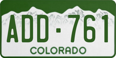 CO license plate ADD761