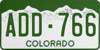 CO license plate ADD766