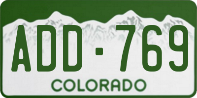CO license plate ADD769