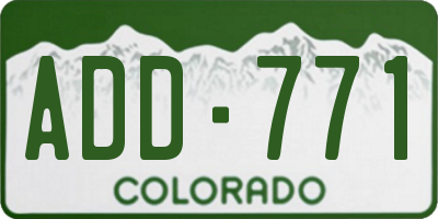 CO license plate ADD771