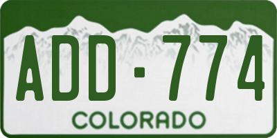 CO license plate ADD774