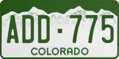 CO license plate ADD775
