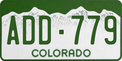 CO license plate ADD779