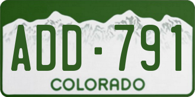 CO license plate ADD791