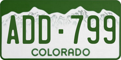 CO license plate ADD799