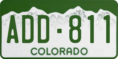 CO license plate ADD811