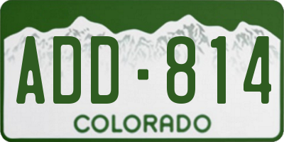 CO license plate ADD814