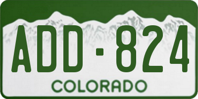 CO license plate ADD824