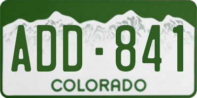 CO license plate ADD841
