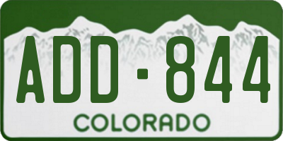 CO license plate ADD844
