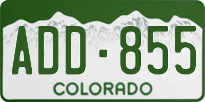CO license plate ADD855
