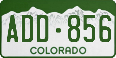 CO license plate ADD856