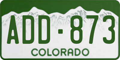 CO license plate ADD873