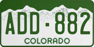CO license plate ADD882