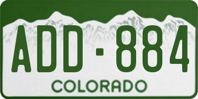 CO license plate ADD884