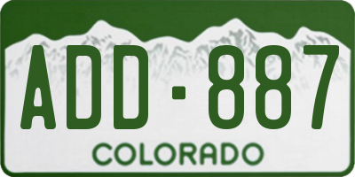 CO license plate ADD887