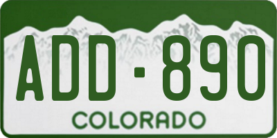 CO license plate ADD890