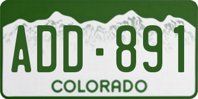 CO license plate ADD891