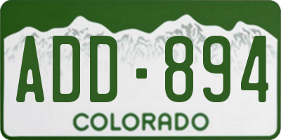 CO license plate ADD894
