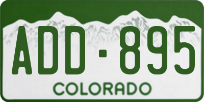 CO license plate ADD895