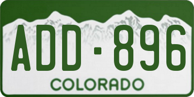 CO license plate ADD896