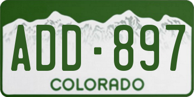 CO license plate ADD897