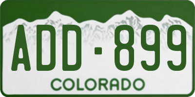 CO license plate ADD899