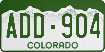 CO license plate ADD904