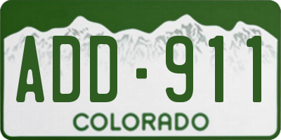 CO license plate ADD911