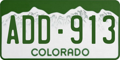 CO license plate ADD913