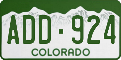 CO license plate ADD924
