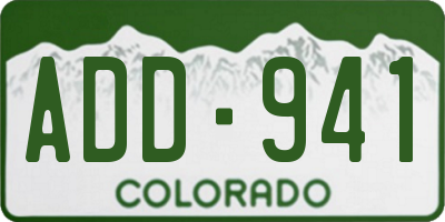 CO license plate ADD941