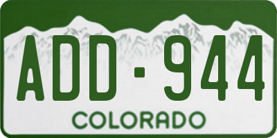 CO license plate ADD944