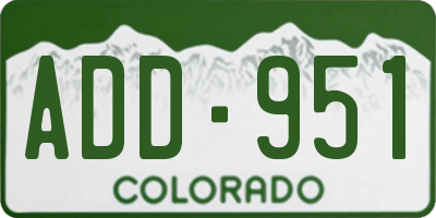 CO license plate ADD951