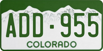 CO license plate ADD955