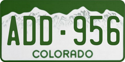 CO license plate ADD956
