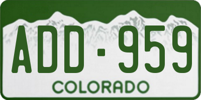 CO license plate ADD959