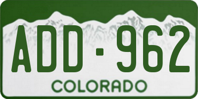 CO license plate ADD962