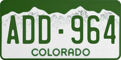 CO license plate ADD964