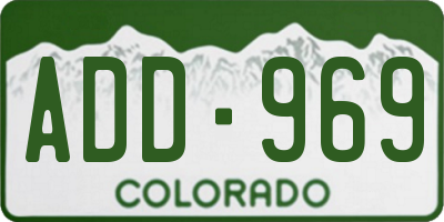 CO license plate ADD969